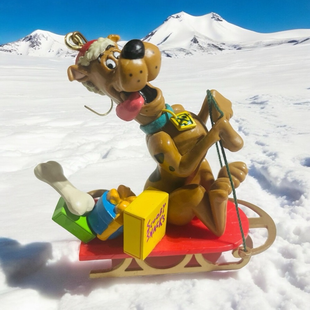 Vtg 1998 Hanna Barbera Scooby-Doo Dog Scooby Snacks Sled Christmas Tree Ornament